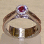 золото 14 кт(белое) , рубин, бриллианты