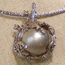 золото(белое) 14кт , бриллианты , жемчуг 12 мм